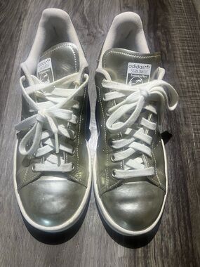 adidas Stan Smith metallic gold and white sneakers